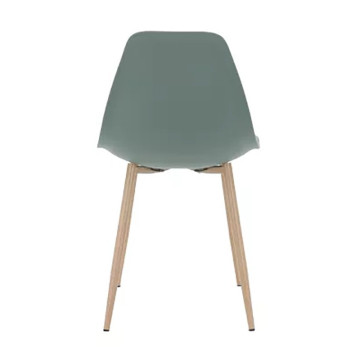 Chaise PP vert pieds métal effet bois - Le Dépôt Bailleul