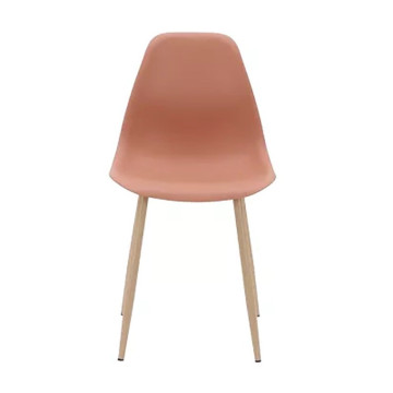 Chaise PP terracotta pieds métal effet bois - Le Dépôt Bailleul