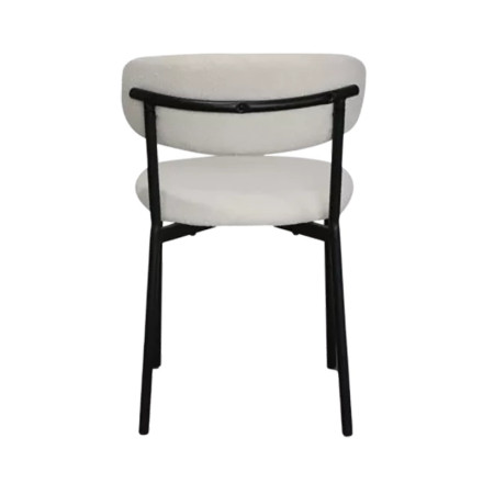 Chaise bouclette blanc structure métal noir - Le Dépôt Bailleul