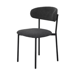 Chaise bouclette anthracite structure métal noir - Le Dépôt Bailleul
