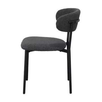 Chaise bouclette anthracite structure métal noir - Le Dépôt Bailleul