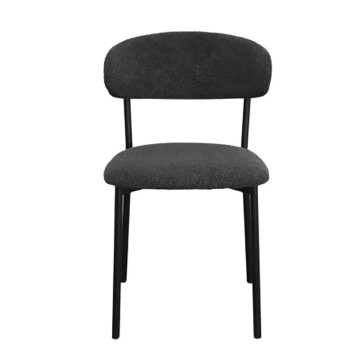Chaise bouclette anthracite structure métal noir - Le Dépôt Bailleul