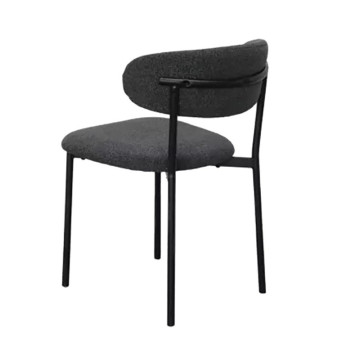 Chaise bouclette anthracite structure métal noir - Le Dépôt Bailleul