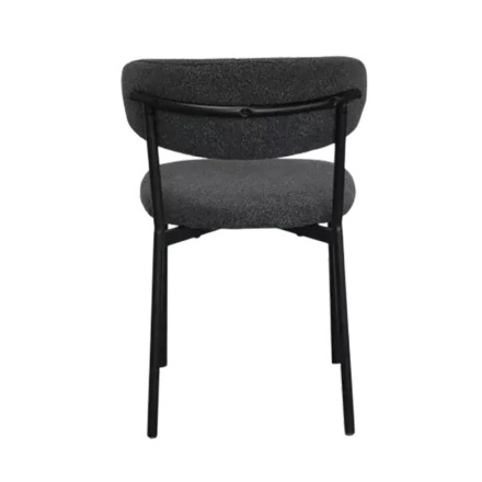 Chaise bouclette anthracite structure métal noir - Le Dépôt Bailleul