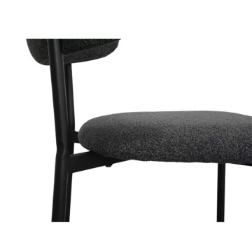 Chaise bouclette anthracite structure métal noir - Le Dépôt Bailleul