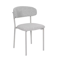 Chaise bouclette taupe structure métal beige - Le Dépôt Bailleul