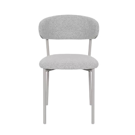 Chaise bouclette taupe structure métal beige - Le Dépôt Bailleul