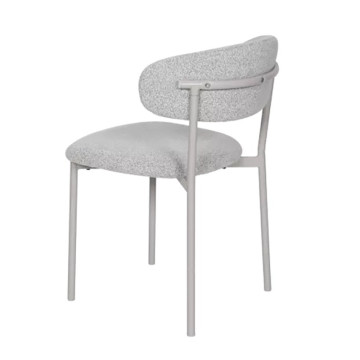 Chaise bouclette taupe structure métal beige - Le Dépôt Bailleul