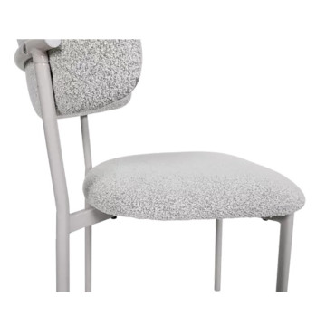 Chaise bouclette taupe structure métal beige - Le Dépôt Bailleul