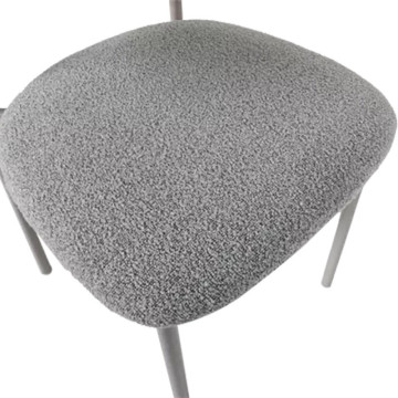 Chaise bouclette taupe structure métal beige - Le Dépôt Bailleul