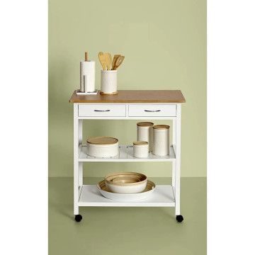 Desserte 2 niveaux 2 tiroirs blanc 5five - Le Dépôt Bailleul