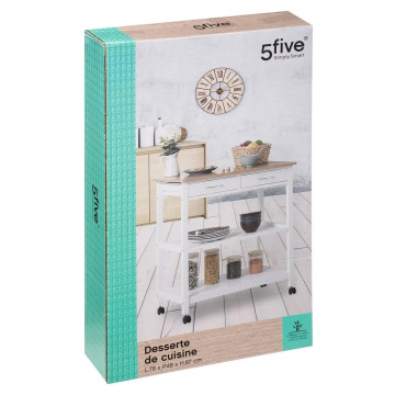 Desserte 2 niveaux 2 tiroirs blanc 5five - Le Dépôt Bailleul