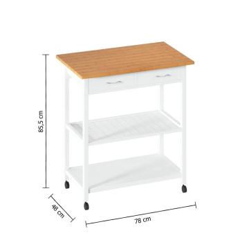 Desserte 2 niveaux 2 tiroirs blanc 5five - Le Dépôt Bailleul