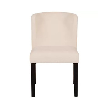 Chaise tissu ivoire pieds bois noir - Le Dépôt Bailleul