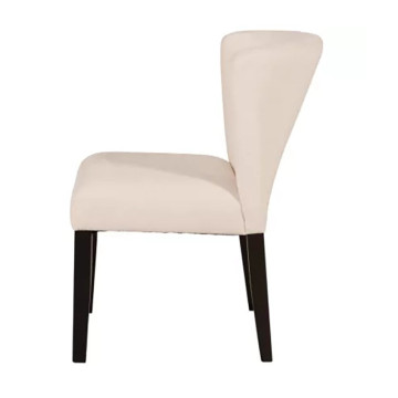 Chaise tissu ivoire pieds bois noir - Le Dépôt Bailleul