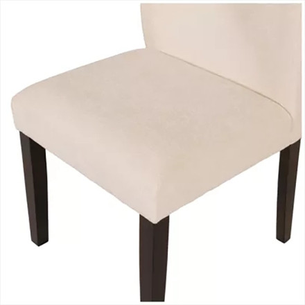 Chaise tissu ivoire pieds bois noir - Le Dépôt Bailleul