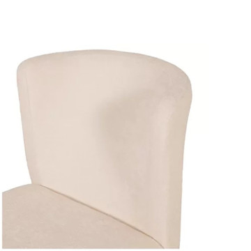 Chaise tissu ivoire pieds bois noir - Le Dépôt Bailleul