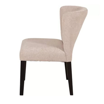 Chaise tissu sable pieds bois noir - Le Dépôt Bailleul