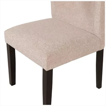 Chaise tissu sable pieds bois noir - Le Dépôt Bailleul