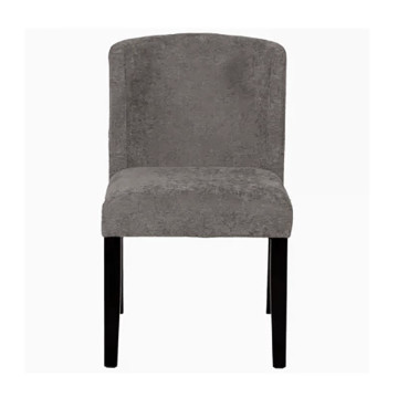 Chaise tissu chenille gris pieds bois noir - Le Dépôt Bailleul