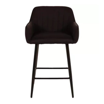 Tabouret de bar avec accoudoirs tissu noir - Le Dépôt Bailleul