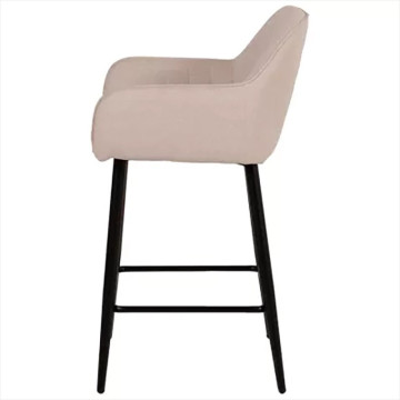 Tabouret de bar avec accoudoirs tissu beige - Le Dépôt Bailleul