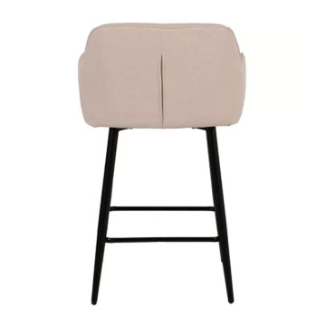 Tabouret de bar avec accoudoirs tissu beige - Le Dépôt Bailleul
