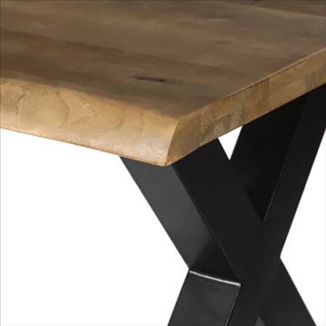 Table à manger 190 x 90 cm manguier pieds en X - Le Dépôt Bailleul