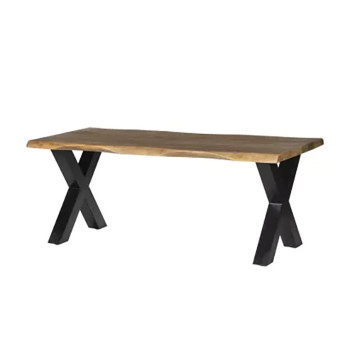 Table à manger 190 x 90 cm manguier pieds en X - Le Dépôt Bailleul