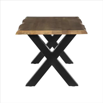 Table à manger 190 x 90 cm manguier pieds en X - Le Dépôt Bailleul