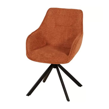 Chaise pivotante 360° terracotta pieds métal - Le Dépôt Bailleul