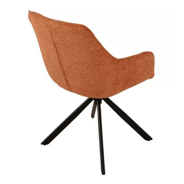 Chaise pivotante 360° terracotta pieds métal - Le Dépôt Bailleul