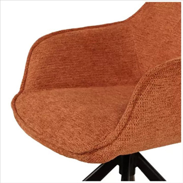 Chaise pivotante 360° terracotta pieds métal - Le Dépôt Bailleul