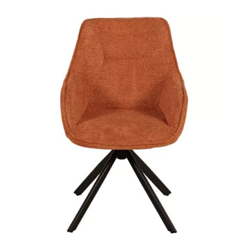 Chaise pivotante 360° terracotta pieds métal - Le Dépôt Bailleul