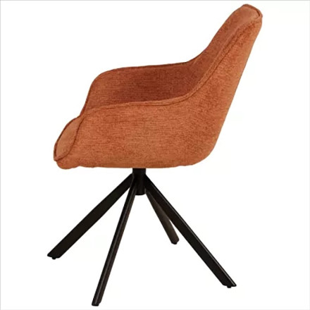 Chaise pivotante 360° terracotta pieds métal - Le Dépôt Bailleul