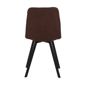 Chaise en simili marron pieds métal noir - Le Dépôt Bailleul