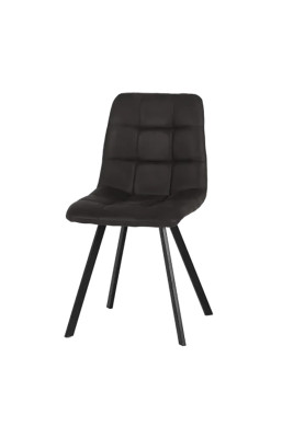 Chaise en simili gris pieds...