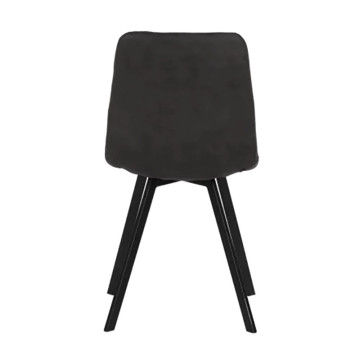 Chaise en simili gris pieds métal noir - Le Dépôt Bailleul