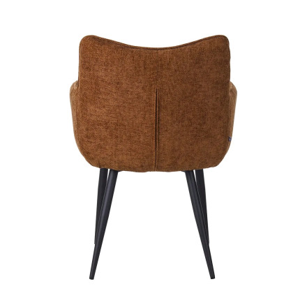 Fauteuil repas Lucas tissu marron pieds métal - Le Dépôt Bailleul