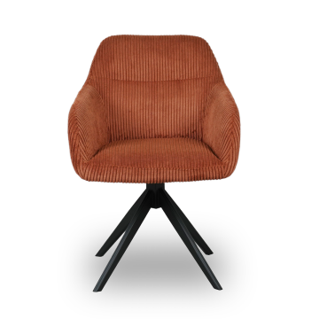Chaise pivotante velours côtelé ambre Thélyo - Le Dépôt Bailleul