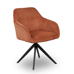 Chaise pivotante velours côtelé ambre Thélyo - Le Dépôt Bailleul