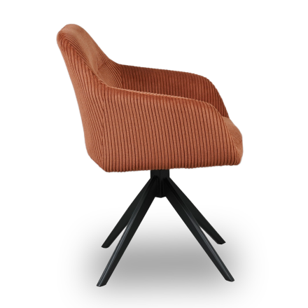 Chaise pivotante velours côtelé ambre Thélyo - Le Dépôt Bailleul