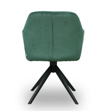 Chaise pivotante velours côtelé vert Thélyo - Le Dépôt Bailleul