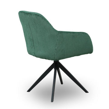 Chaise pivotante velours côtelé vert Thélyo - Le Dépôt Bailleul