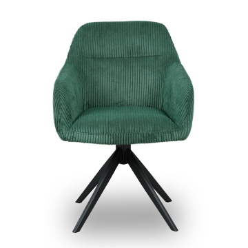 Chaise pivotante velours côtelé vert Thélyo - Le Dépôt Bailleul
