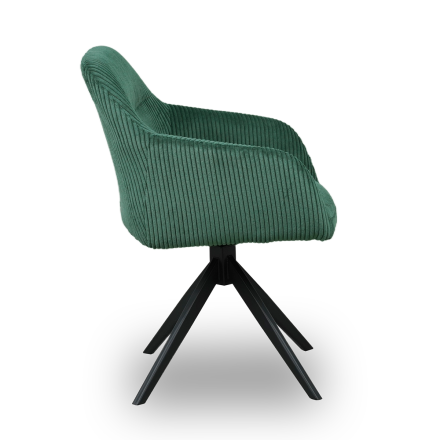 Chaise pivotante velours côtelé vert Thélyo - Le Dépôt Bailleul