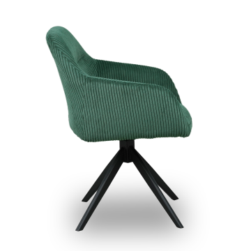 Chaise pivotante velours côtelé vert Thélyo - Le Dépôt Bailleul
