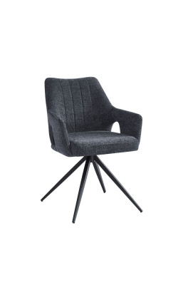Chaise pivotante tissu noir...