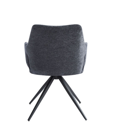 Fauteuil repas tissu noir Sahana - Le Dépôt Bailleul