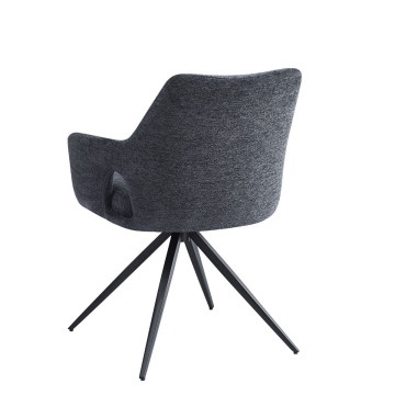 Fauteuil repas tissu noir Sahana - Le Dépôt Bailleul